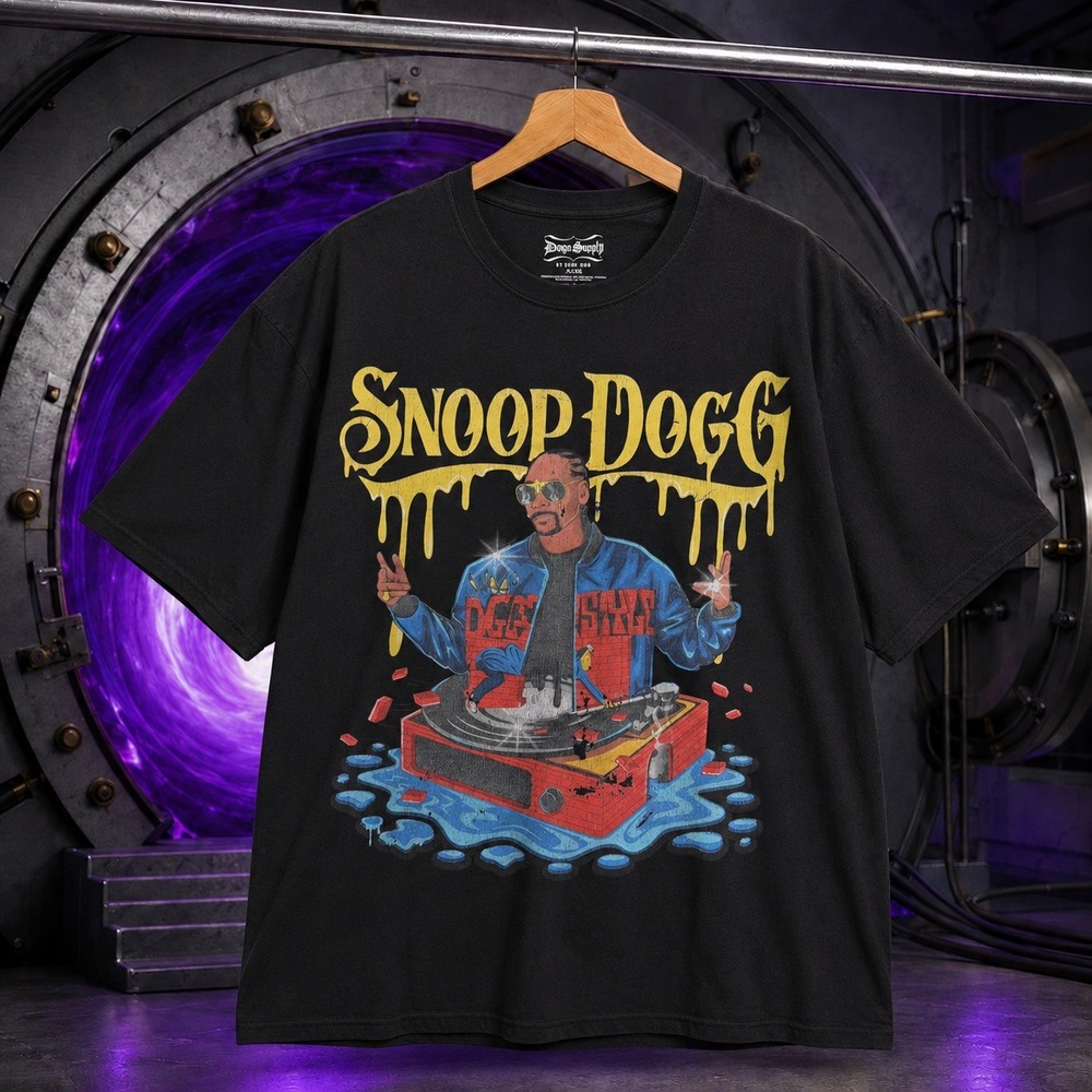 Snoop Dogg Doggystyle Graphic T-Shirt Black XL Dogg Supply Rap Tee Hip Hop